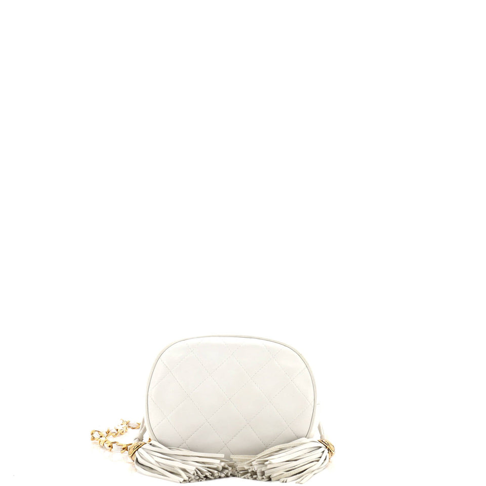 Vintage Drawstring Bucket Bag Quilted Lambskin Small