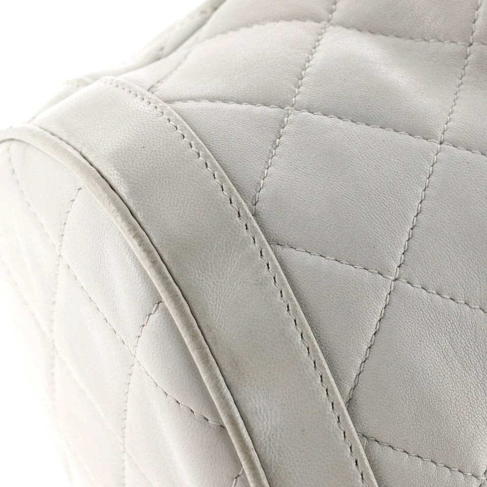 Vintage Drawstring Bucket Bag Quilted Lambskin Small