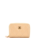 CC Zip Coin Purse Quilted Iridescent Caviar Small