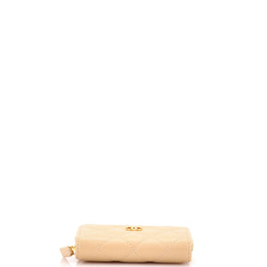 CC Zip Coin Purse Quilted Iridescent Caviar Small