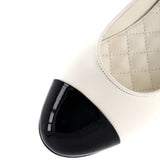 Women's Cap Toe Ankle Chain Ballerina Flats Leather
