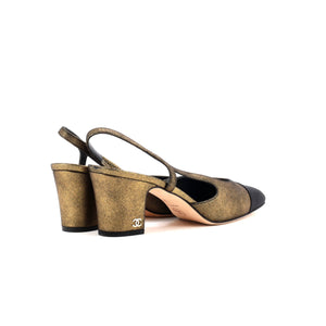Women’s Cap Toe Slingback Pumps Leather