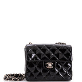 Vintage Square Classic Single Flap Bag Quilted Patent Mini