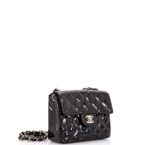 Vintage Square Classic Single Flap Bag Quilted Patent Mini