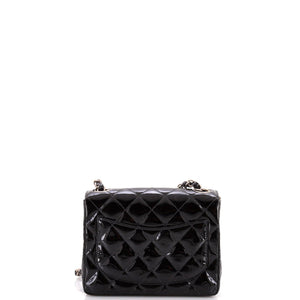 Vintage Square Classic Single Flap Bag Quilted Patent Mini