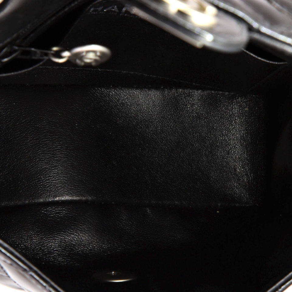 Vintage Square Classic Single Flap Bag Quilted Patent Mini