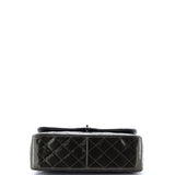 Classic Double Flap Bag Quilted Striated Metallic Patent Jumbo