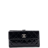 CC Brilliant Flap Wallet Quilted Patent Long