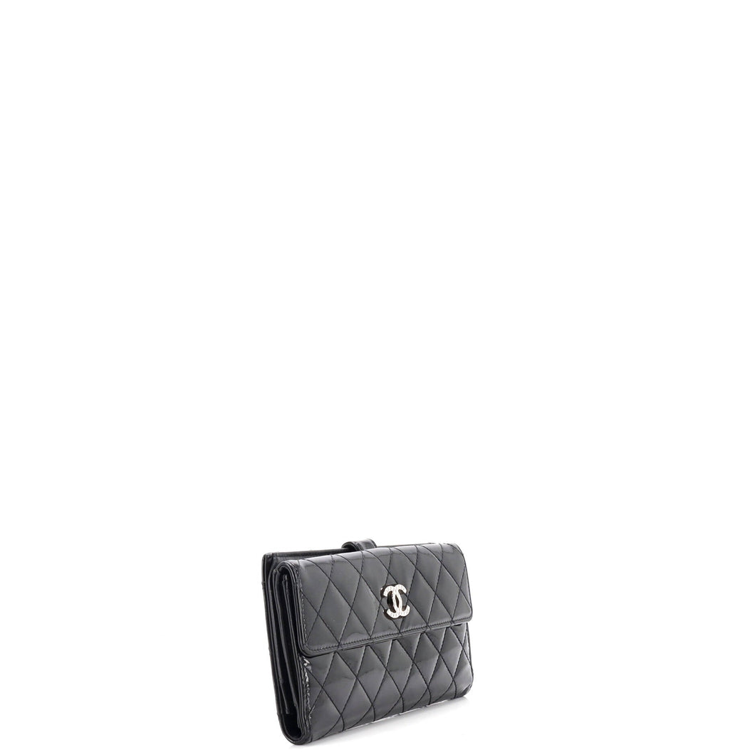 CC Brilliant Flap Wallet Quilted Patent Long