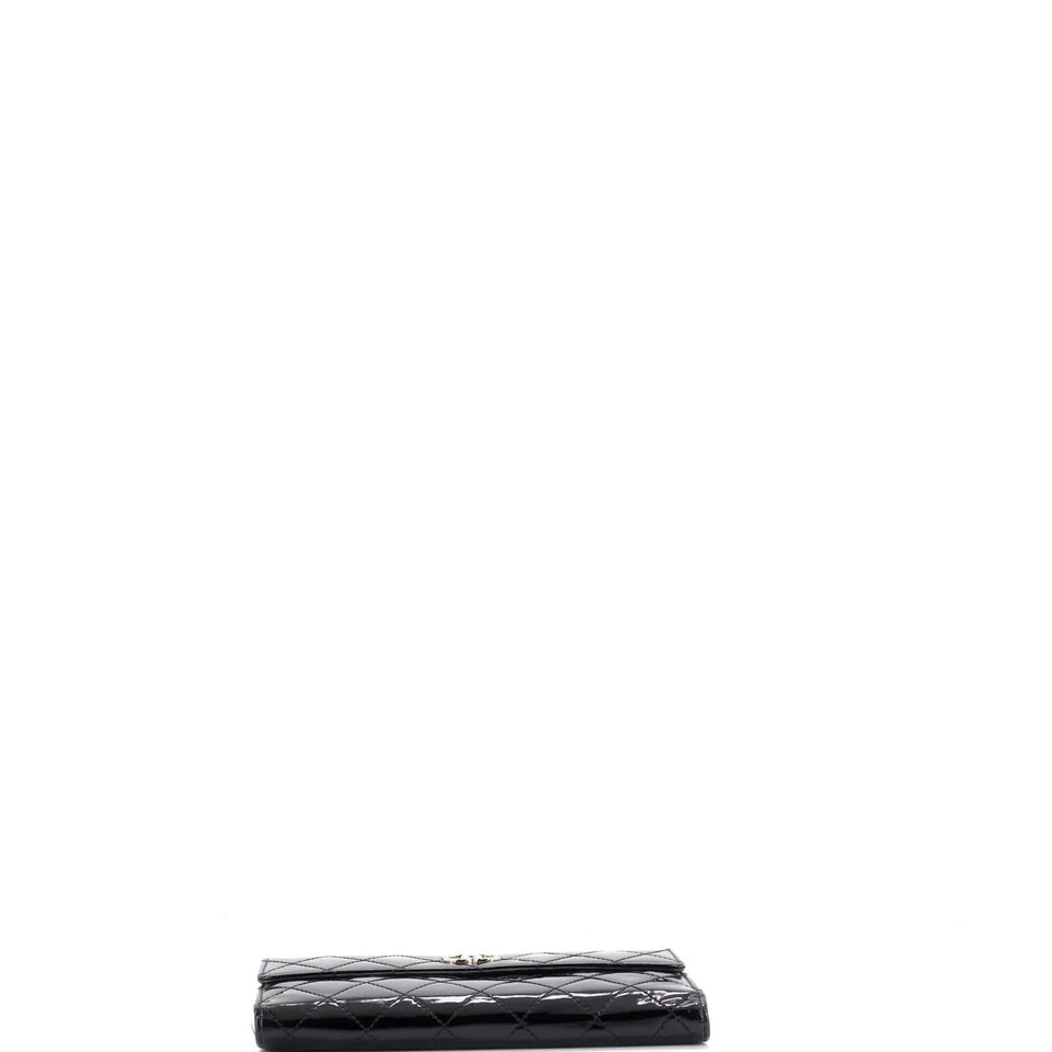 CC Brilliant Flap Wallet Quilted Patent Long