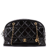 CC No. 5 Medallion Flap Chain Bowler Bag Quilted Patent Large