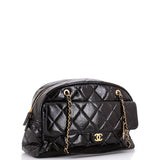 CC No. 5 Medallion Flap Chain Bowler Bag Quilted Patent Large