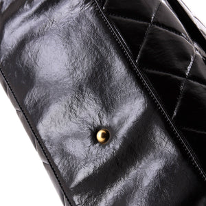 CC No. 5 Medallion Flap Chain Bowler Bag Quilted Patent Large