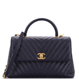 Coco Top Handle Bag Chevron Caviar Medium