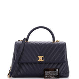 Coco Top Handle Bag Chevron Caviar Medium