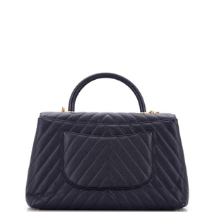 Coco Top Handle Bag Chevron Caviar Medium