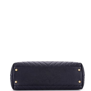 Coco Top Handle Bag Chevron Caviar Medium