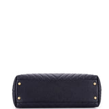 Coco Top Handle Bag Chevron Caviar Medium