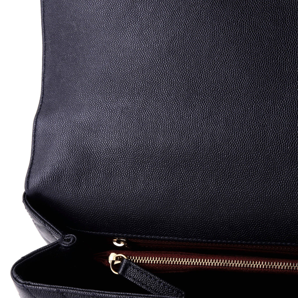 Coco Top Handle Bag Chevron Caviar Medium