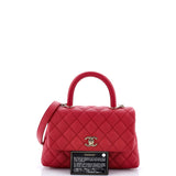 Coco Top Handle Bag Quilted Caviar Mini
