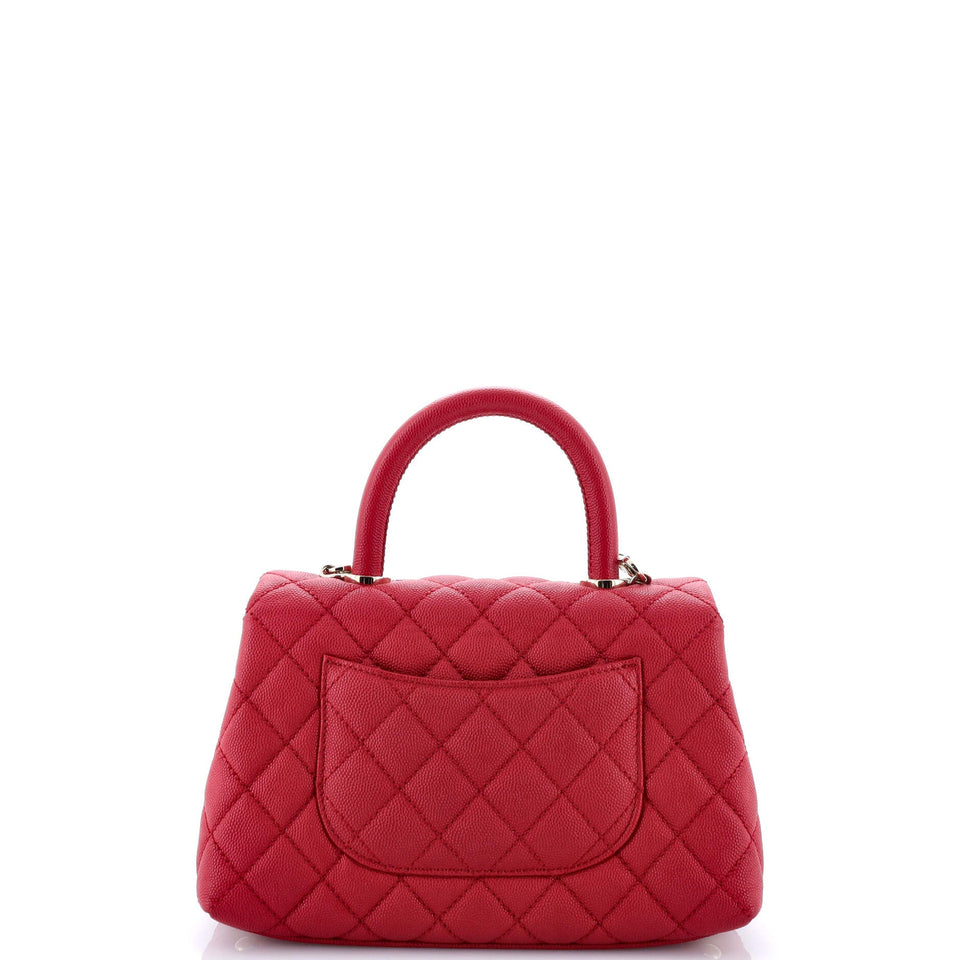 Coco Top Handle Bag Quilted Caviar Mini