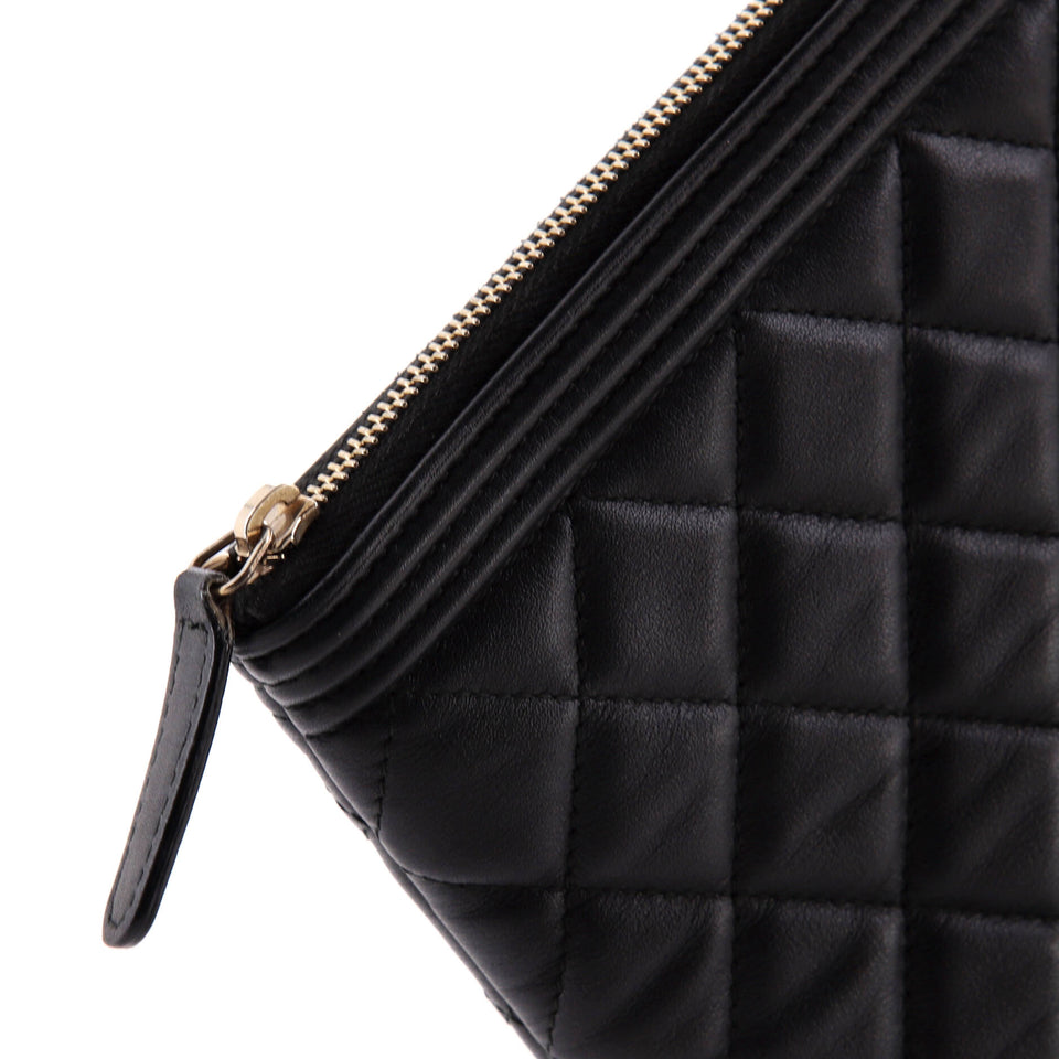 Boy O Case Clutch Quilted Lambskin Large