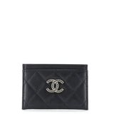 Crystal CC Card Holder Quilted Caviar