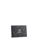 Crystal CC Card Holder Quilted Caviar