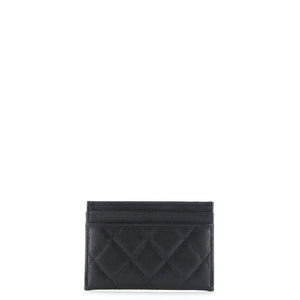 Crystal CC Card Holder Quilted Caviar