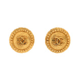 Vintage CC Round Clip-On Earrings Metal