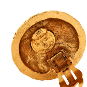Vintage CC Round Clip-On Earrings Metal