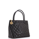 Medallion Tote Quilted Caviar