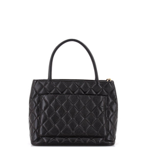 Medallion Tote Quilted Caviar