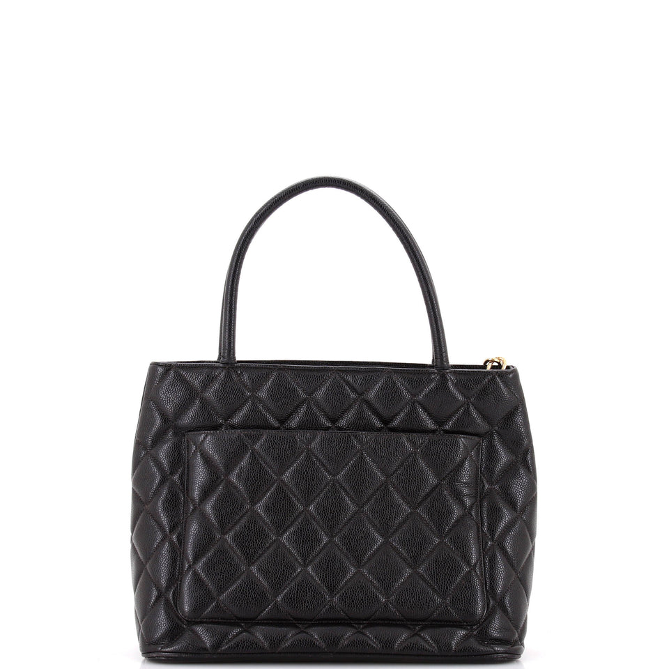 Medallion Tote Quilted Caviar