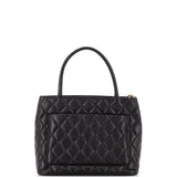 Medallion Tote Quilted Caviar