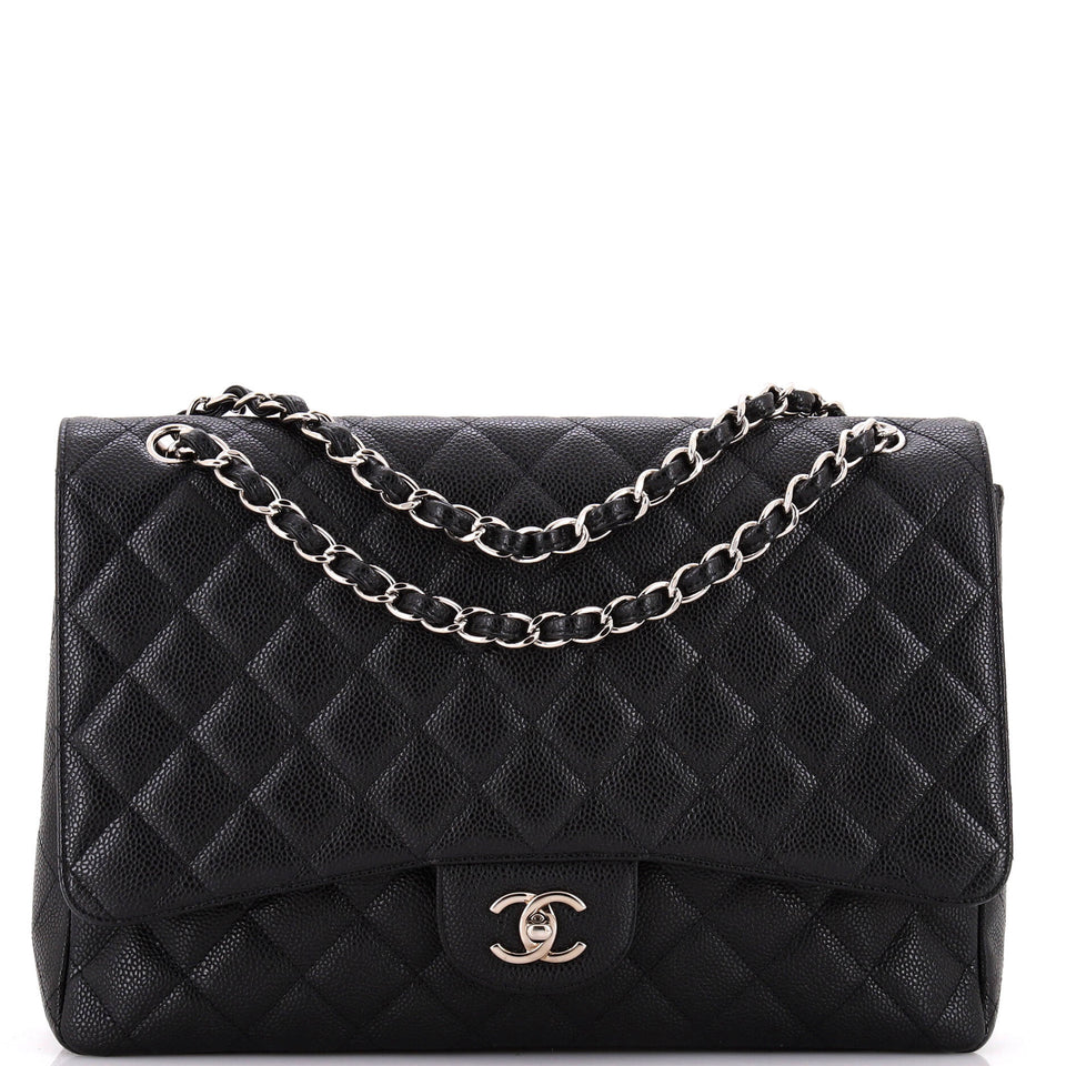 Vintage Classic Single Flap Bag Quilted Caviar Maxi