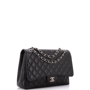 Vintage Classic Single Flap Bag Quilted Caviar Maxi