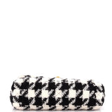 19 Flap Bag Quilted Houndstooth Tweed and Ribbon Medium