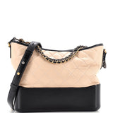 Bicolor Gabrielle Hobo Quilted Aged Calfskin Medium