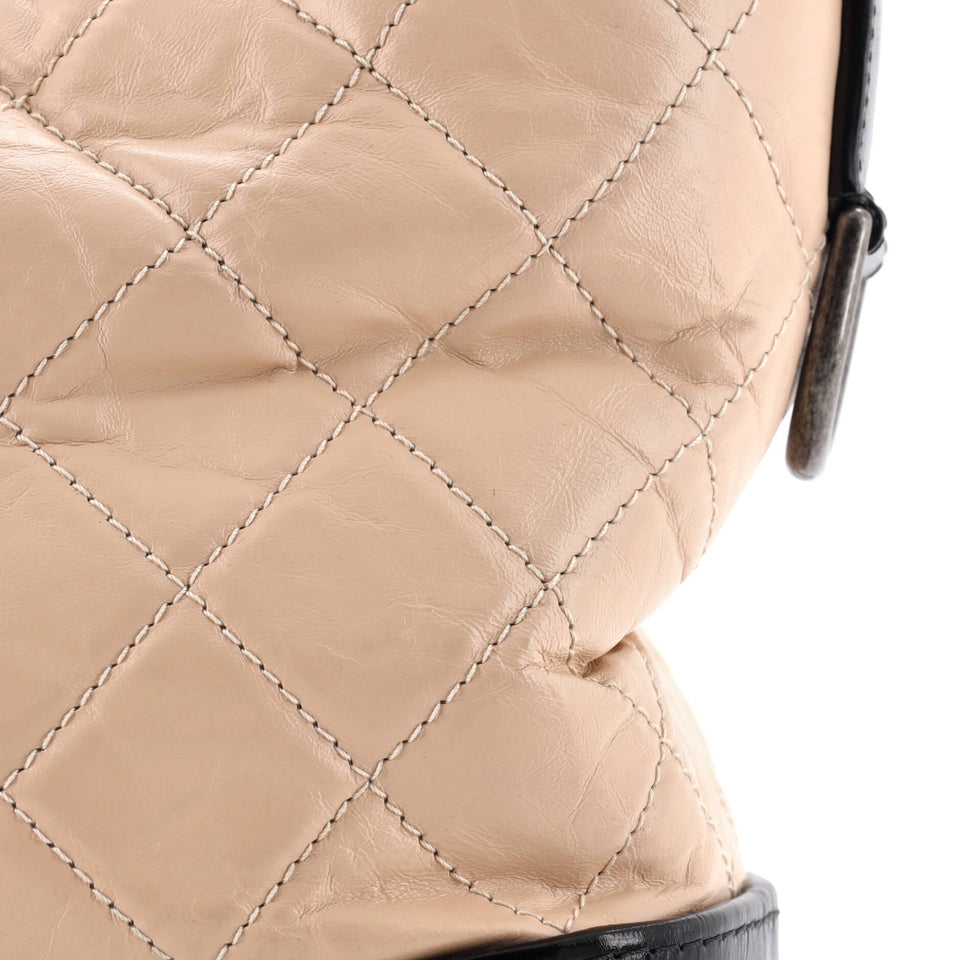 Bicolor Gabrielle Hobo Quilted Aged Calfskin Medium