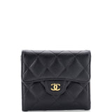 CC Compact Classic Flap Wallet Quilted Caviar
