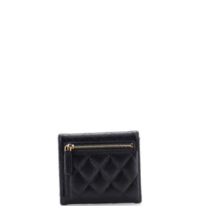 CC Compact Classic Flap Wallet Quilted Caviar