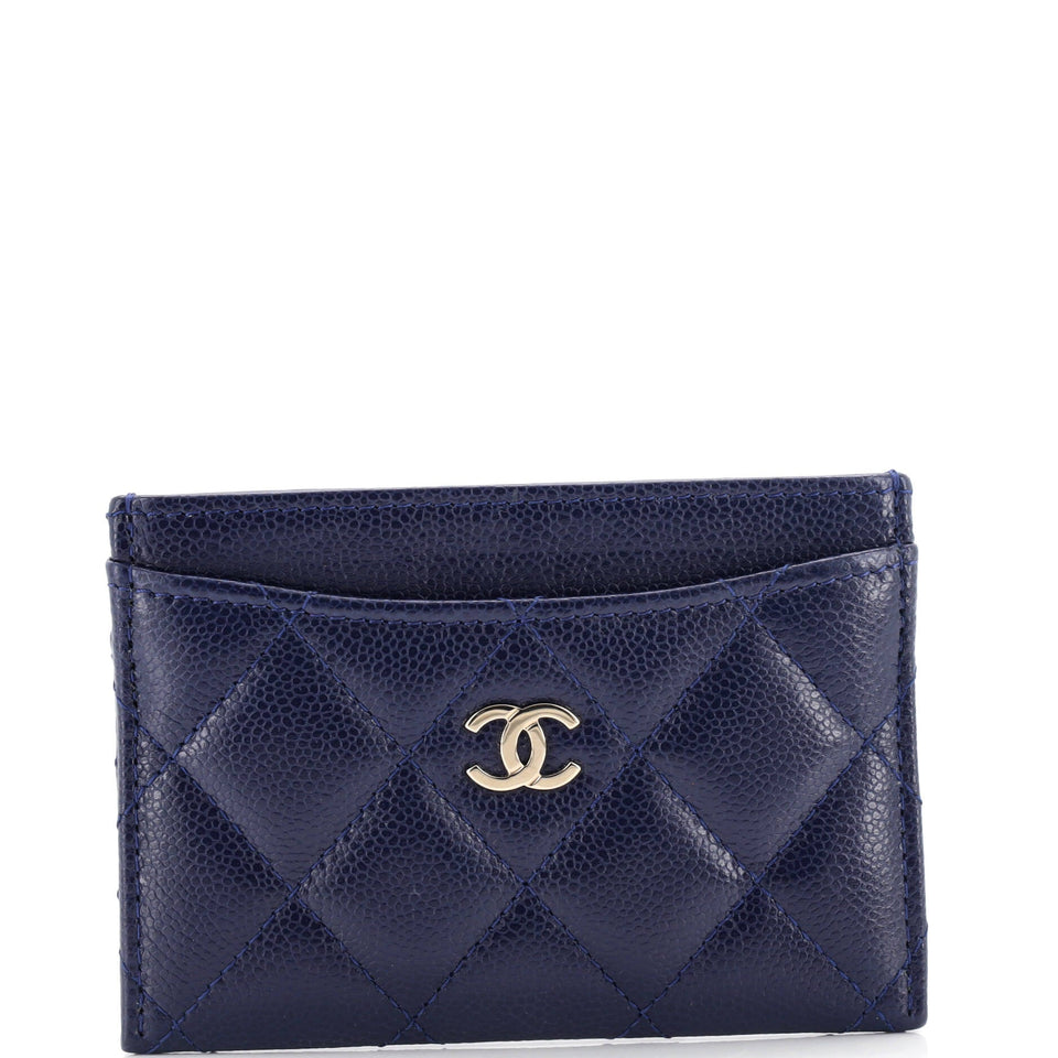 Classic Card Holder Quilted Caviar