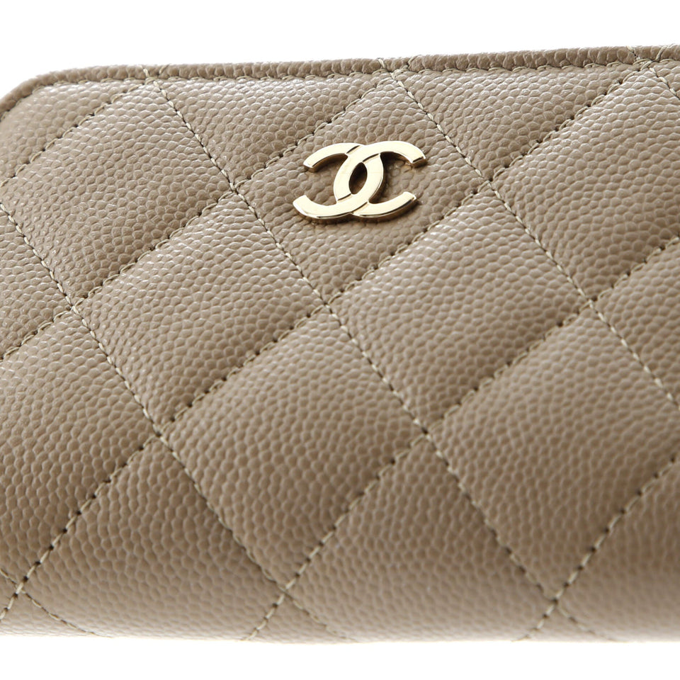 CC Zip Coin Purse Quilted Caviar Small
