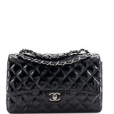 Classic Double Flap Bag Quilted Patent Jumbo