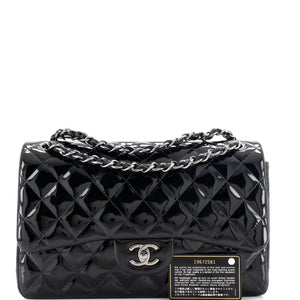 Classic Double Flap Bag Quilted Patent Jumbo