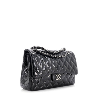 Classic Double Flap Bag Quilted Patent Jumbo