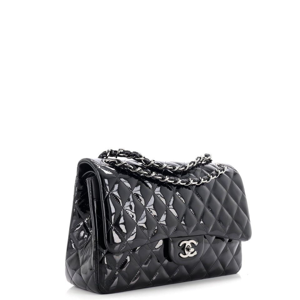 Classic Double Flap Bag Quilted Patent Jumbo