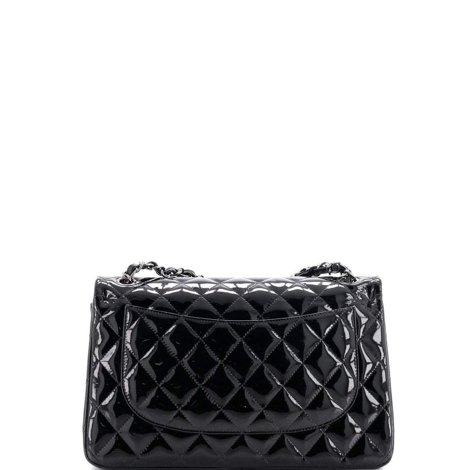 Classic Double Flap Bag Quilted Patent Jumbo