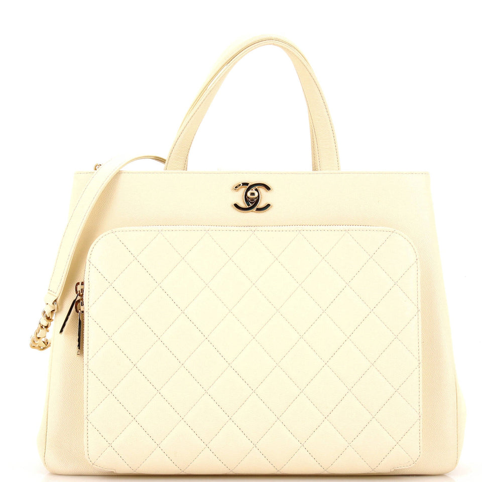 Business Affinity Tote Quilted Caviar Large
